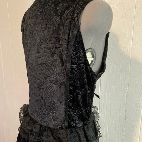 🎃NWT DOSE black sleeveless maxi  gothic 3 different fabrics dress XL - Picture 9 of 16